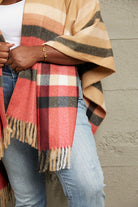 e.Luna Plaid Shawl Poncho Cardigan - Guy Christopher