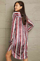 e.Luna Stripe Velvet Dress with Pockets - Guy Christopher
