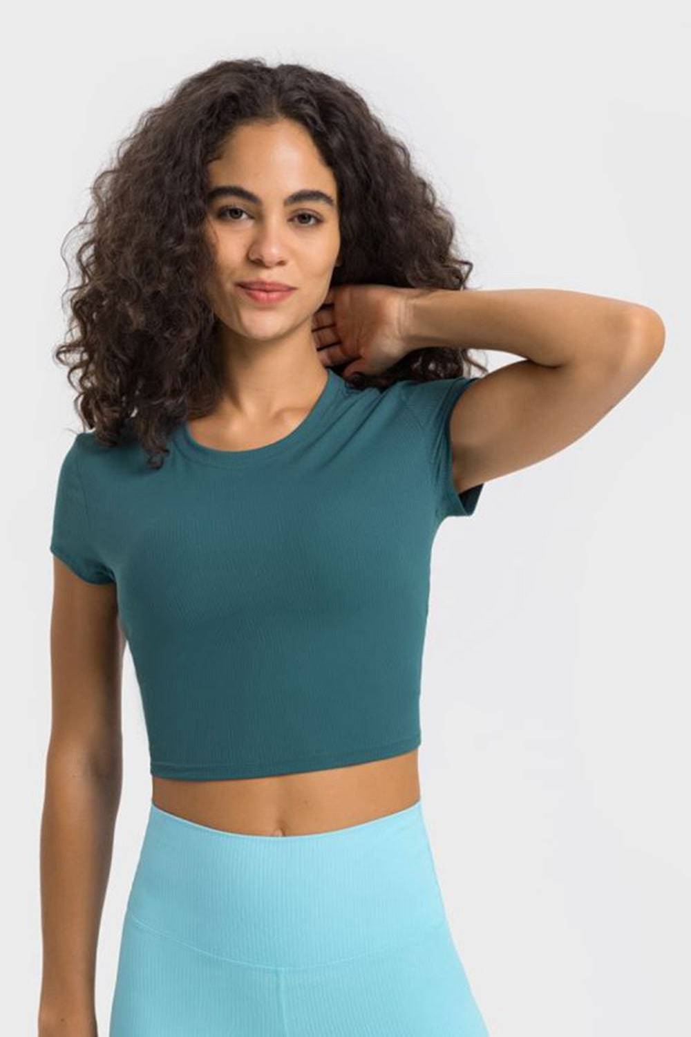 Embrace Your Beauty - Reveal Your Passion - Fall in Love with Our Round Neck Short Sleeve Cropped Sports T-Shirt. - Guy Christopher