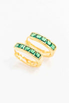 Emerald Hoop Earrings - Guy Christopher