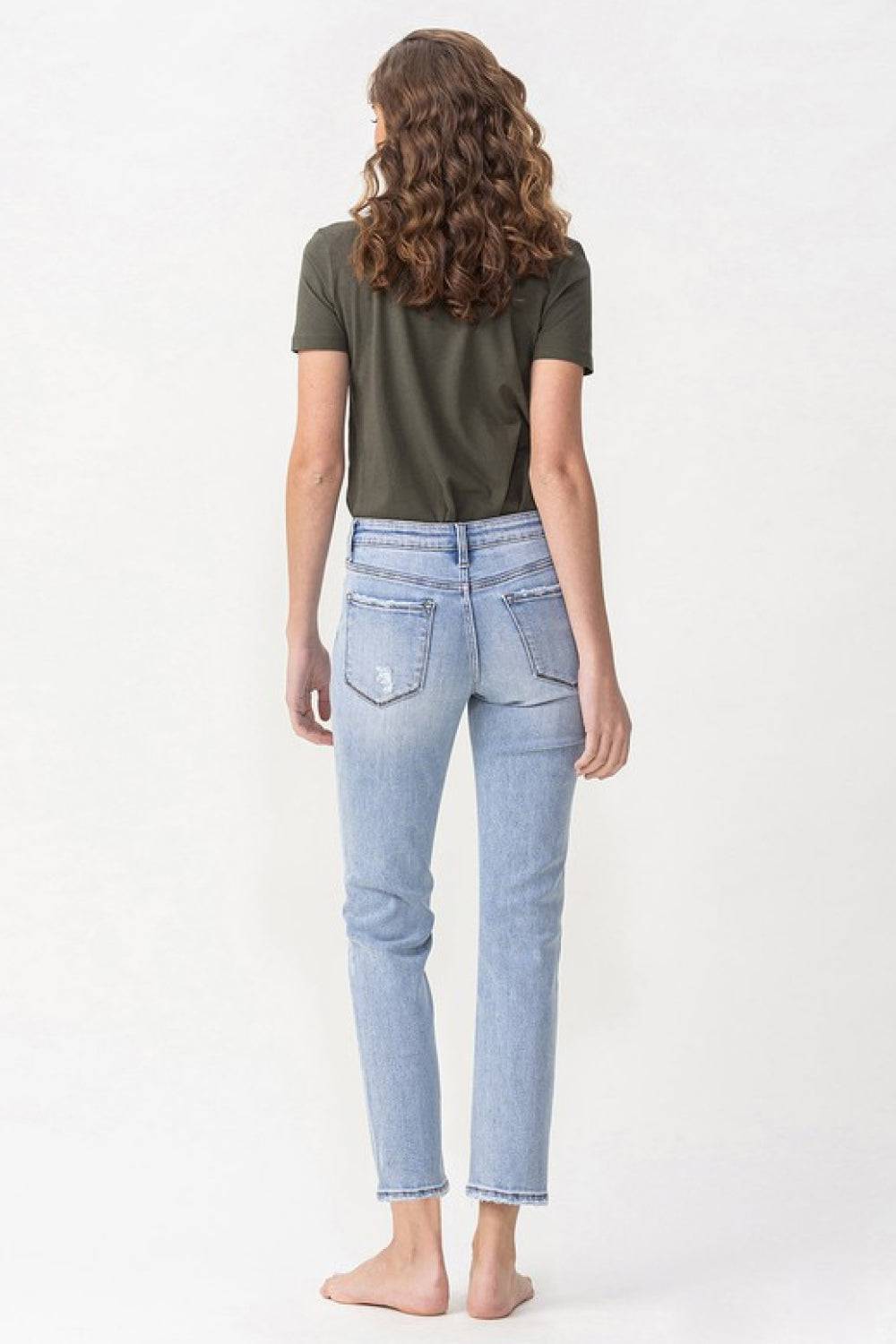 Enchant Your Heart - Indulge in the Beauty of LOVERVET's Full Size Andrea Midrise Crop Straight Jeans and Let Your Unique Charm Shine Through. - Guy Christopher