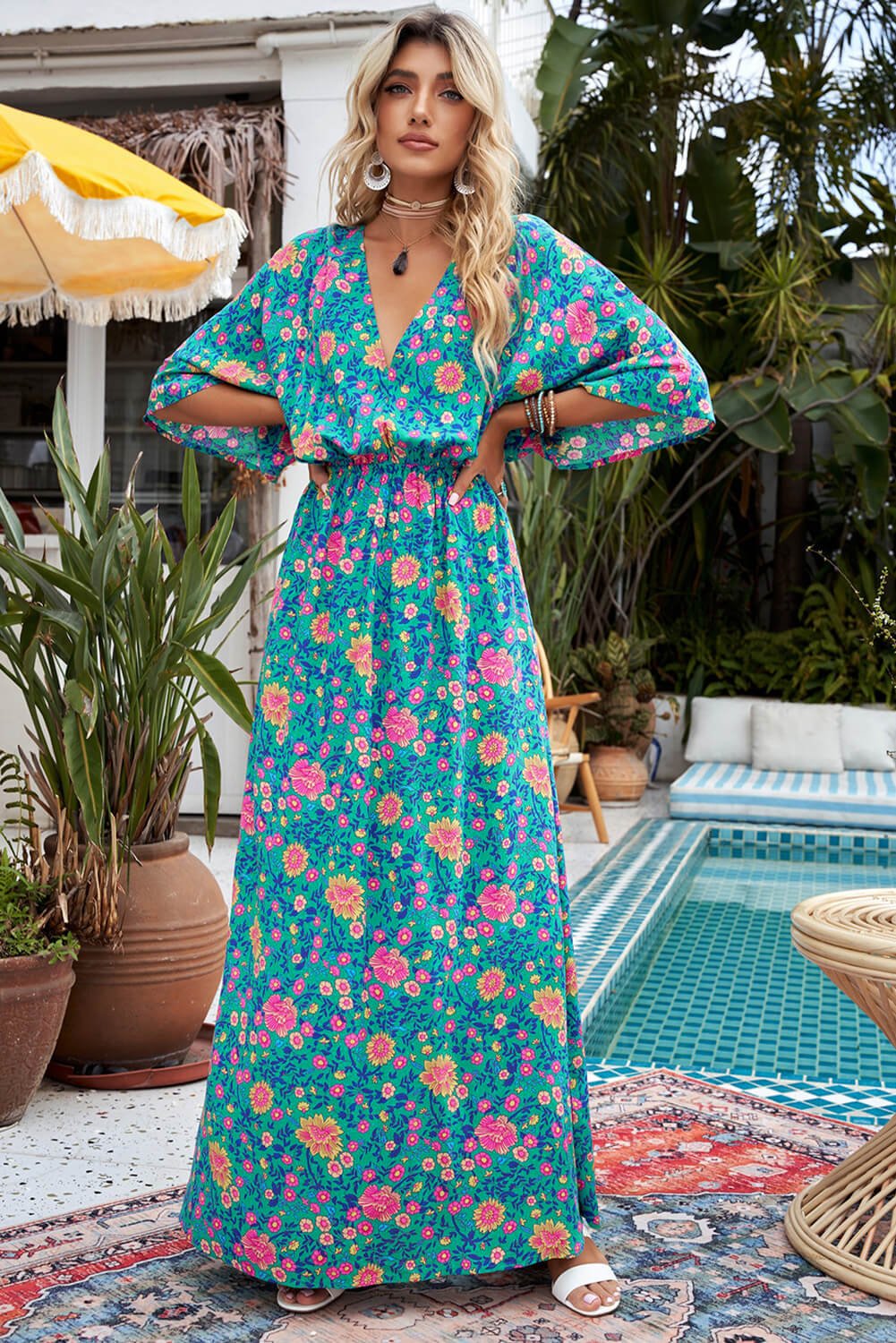 Enchanted Garden Floral Maxi Dress - A Mesmerizing Masterpiece of Timeless Elegance and Romance - Radiate Beauty and Grace with Every Step - Guy Christopher