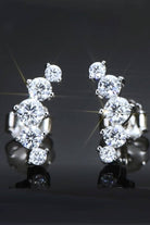 "Enchanted Love - Embrace Eternal Elegance with All You Need Moissanite Platinum-Plated Earrings" - Guy Christopher