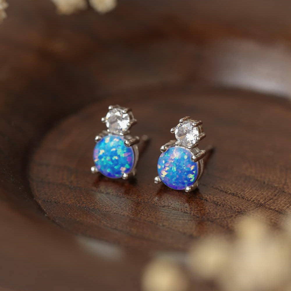 Enchanted Opal Stud Earrings - Radiate the Mystical Charm of Captivating Opals - Embrace Romance and Indulge in Magic - Guy Christopher