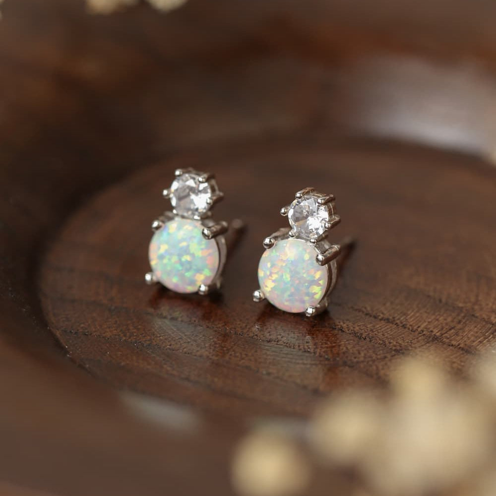 Enchanted Opal Stud Earrings - Radiate the Mystical Charm of Captivating Opals - Embrace Romance and Indulge in Magic - Guy Christopher
