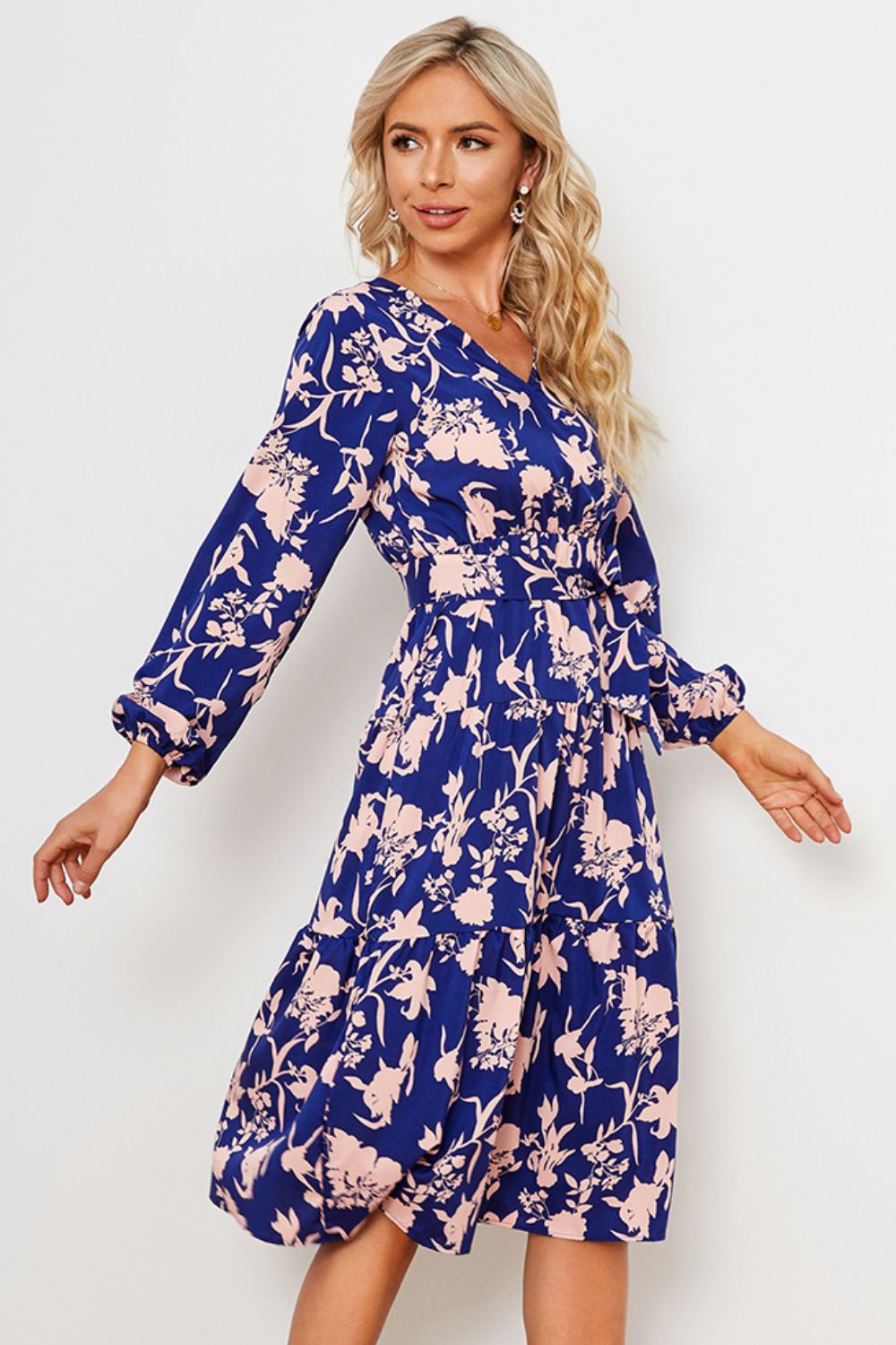 Enchanted Wildflowers - Unleash Your Inner Goddess with the Ethereal Floral Belted Tiered Midi Dress - Let the Magic of Wildflowers Transport You to a World of Romance and Wonder. - Guy Christopher