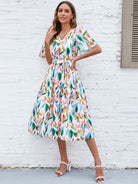 Enchanting Garden Printed Dress - Indulge in a World of Wonder and Transport Yourself to Pure Magic - Embody Grace and Elegance at Every Step. - Guy Christopher