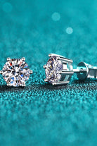 Enchanting Love - Dazzling 2-Carat Moissanite Stud Earrings - Timeless Elegance - Guy Christopher