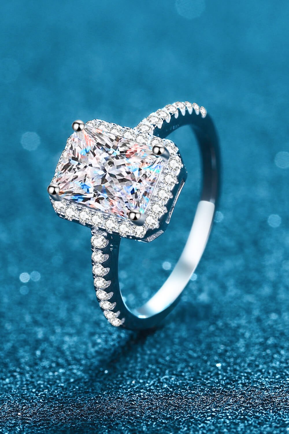 "Enchanting Love Story - Experience Forever with our 1 Carat Rectangle Moissanite Ring" - Guy Christopher