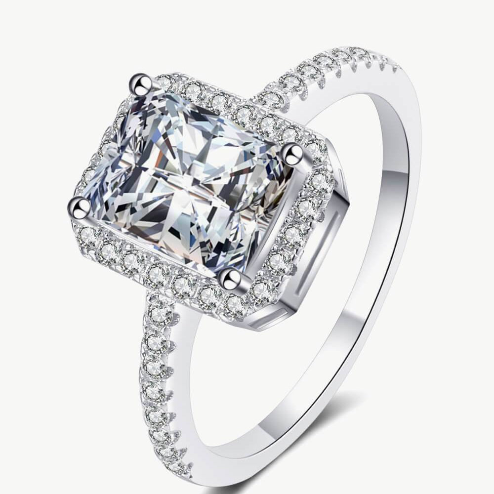 "Enchanting Love Story - Experience Forever with our 1 Carat Rectangle Moissanite Ring" - Guy Christopher