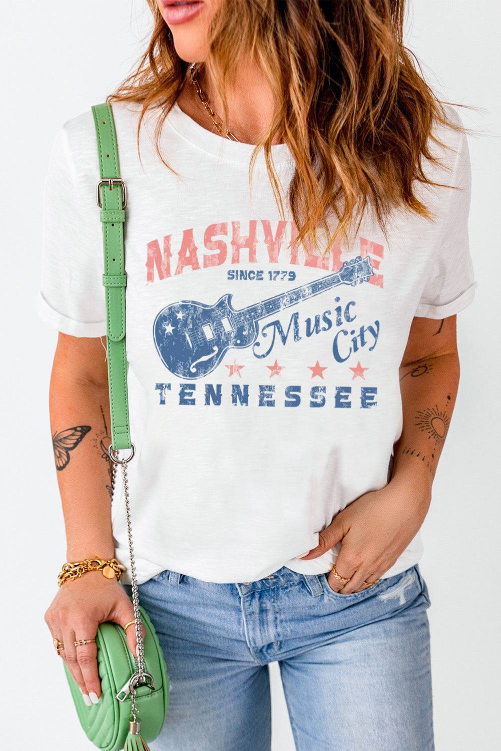 "Enchanting Nashville: Let Your Heart Sing with the Tennessee Guitar Tee - Experience Romance and Soulful Style in Every Note" - Guy Christopher