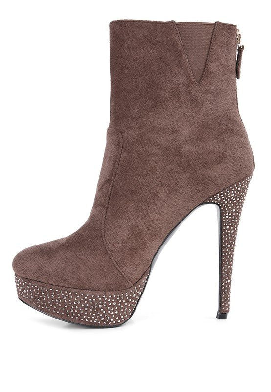 Espiree Microfiber High Heeled Ankle Boots - Guy Christopher