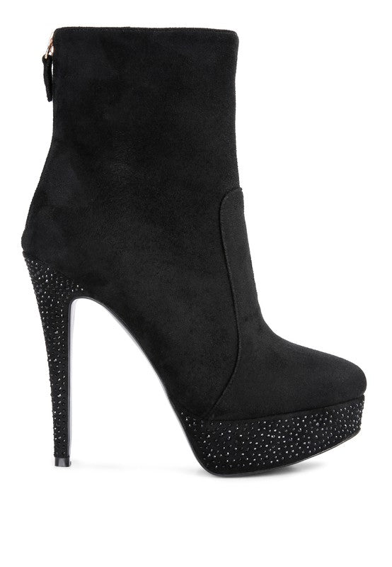 Espiree Microfiber High Heeled Ankle Boots - Guy Christopher