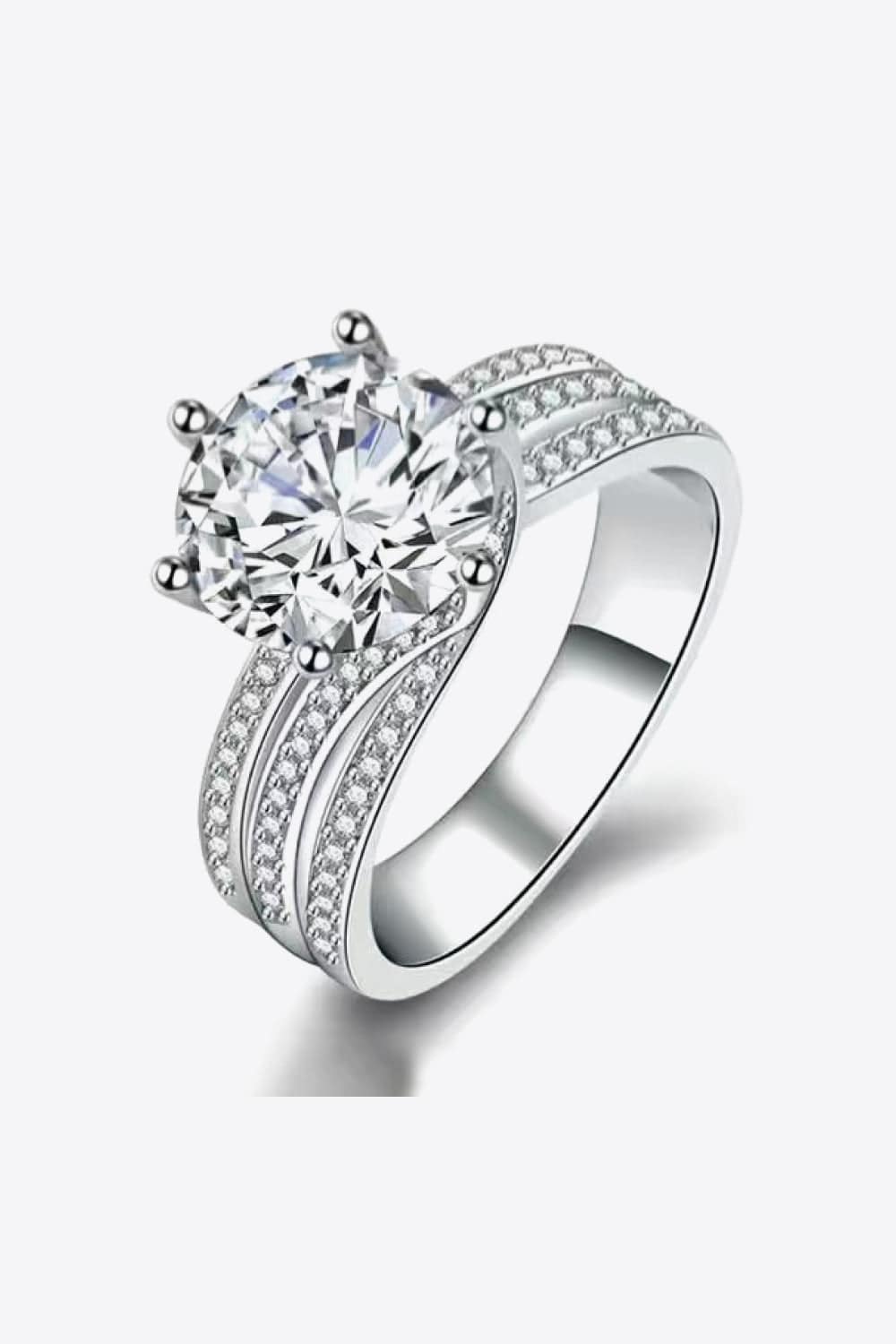"Everlasting Love - Indulge in the Romance of Our 3 Carat Moissanite Three-Layer Ring and Capture Timeless Beauty" - Guy Christopher