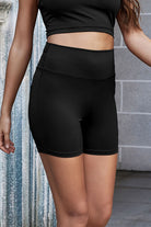 Exposed Seam Decorative Button Yoga Shorts - Guy Christopher