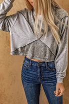 Exposed Seam Round Neck Cropped Top - Guy Christopher