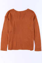 Exposed Seam Round Neck Knit Top - Guy Christopher