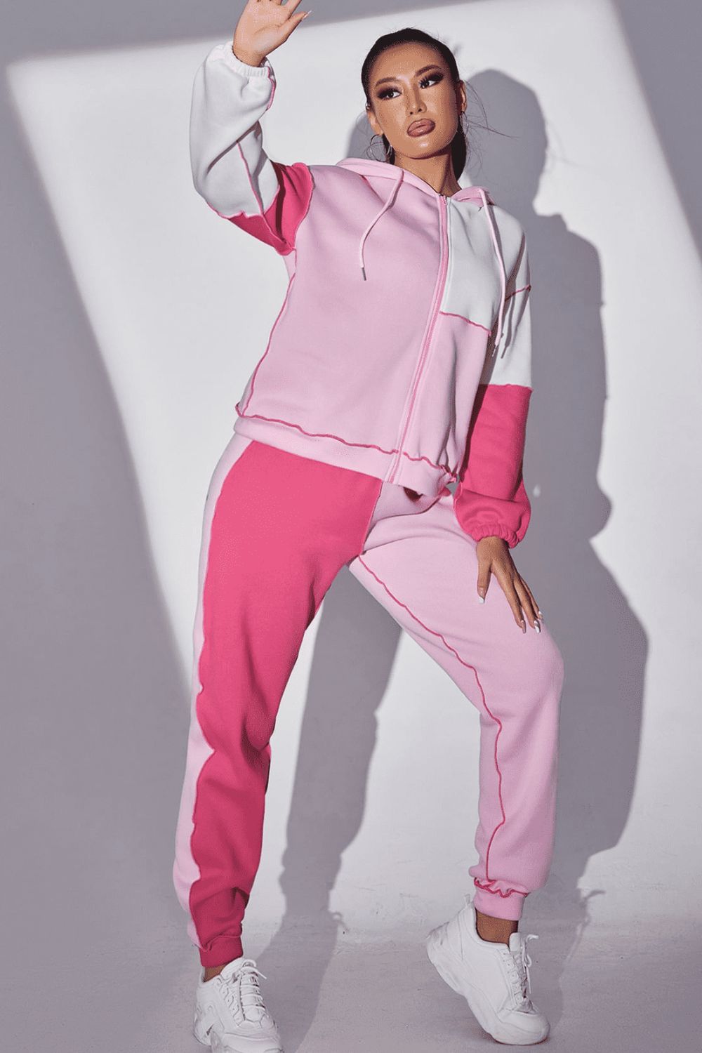 Exposed Seams Color Block Hoodie and Pants Set - Guy Christopher