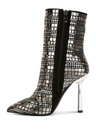 Extravagance Mirror Embellished Stiletto Boots - Guy Christopher