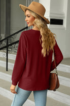 V-Neck Long Sleeve Blouse - Guy Christopher 