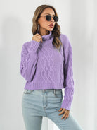 Turtleneck Dropped Shoulder Sweater - Guy Christopher 