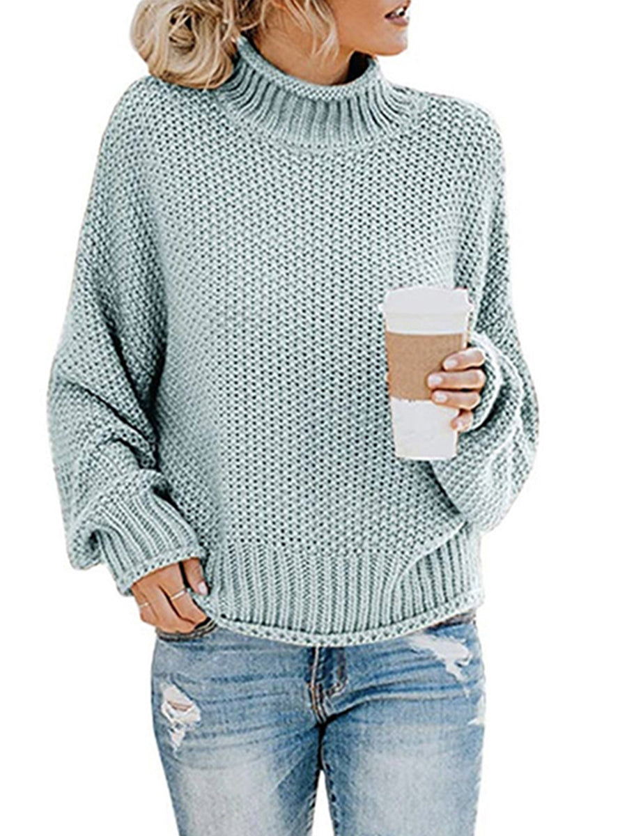 Turtleneck Dropped Shoulder Sweater - Guy Christopher 