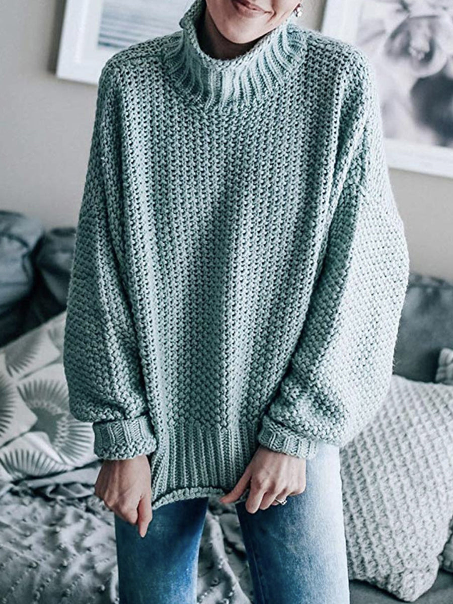 Turtleneck Dropped Shoulder Sweater - Guy Christopher 