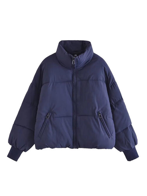 Zip Up Drawstring Winter Coat with Pockets - Guy Christopher 