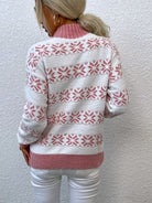 Snowflake Pattern Mock Neck Sweater - Guy Christopher 