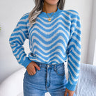 Wavy Stripe Dropped Shoulder Sweater - Guy Christopher 