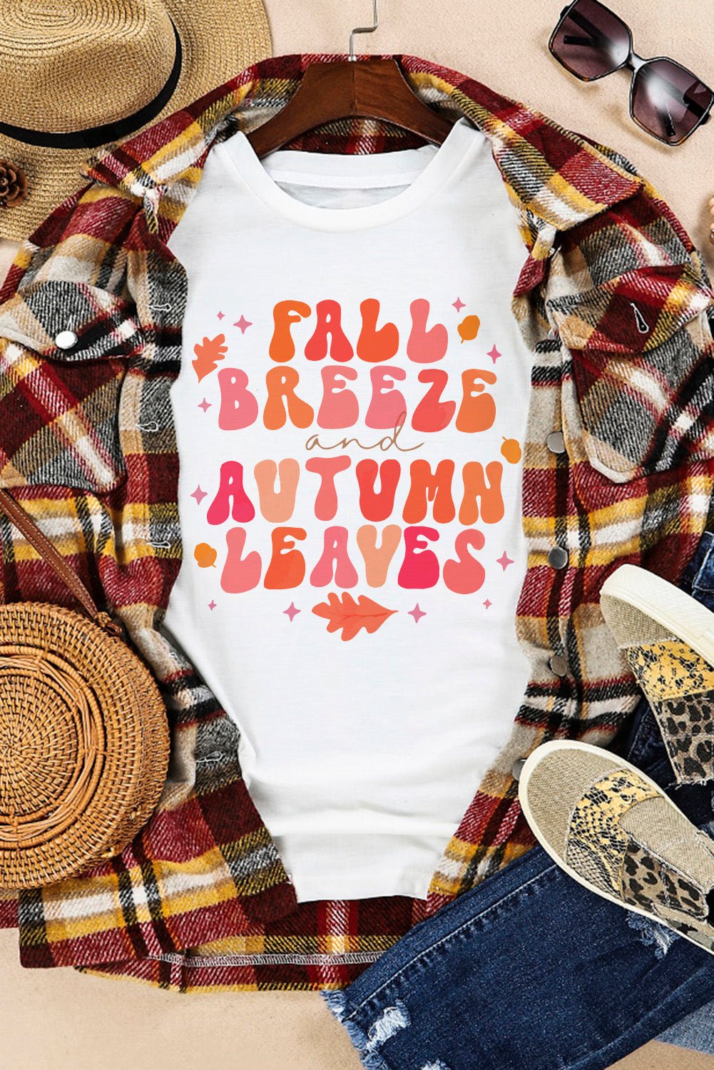 FALL BREEZE AUTUMN LEAVES Graphic T-Shirt - Guy Christopher