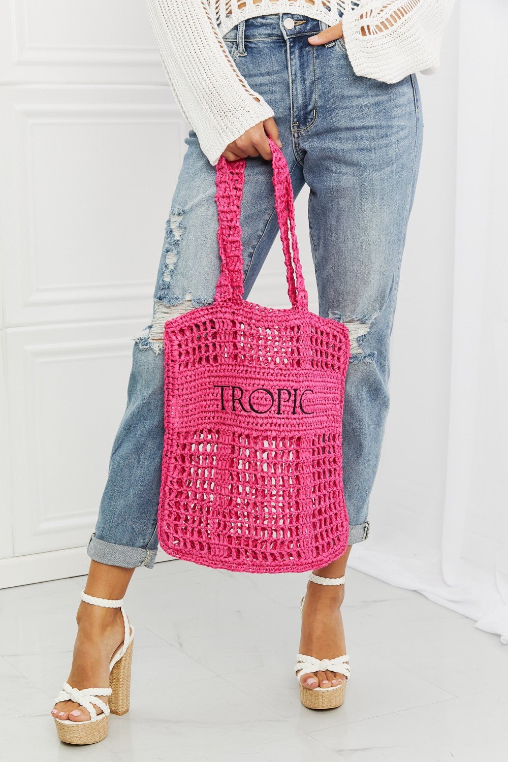 Fame Tropic Babe Staw Tote Bag - Guy Christopher