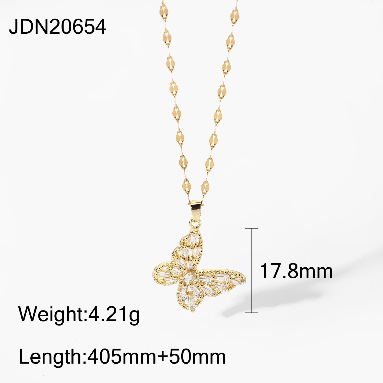 Fancy Crystal Butterfly Necklace 18K Gold Stainless Steel Jewelry Gift Cubic Zircon Butterfly Pendant Necklace Women - Guy Christopher
