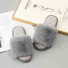 Faux Fur Open Toe Slippers - Guy Christopher