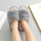 Faux Fur Open Toe Slippers - Guy Christopher