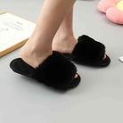 Faux Fur Open Toe Slippers - Guy Christopher