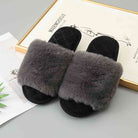 Faux Fur Open Toe Slippers - Guy Christopher