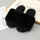 Faux Fur Open Toe Slippers - Guy Christopher