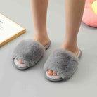 Faux Fur Open Toe Slippers - Guy Christopher