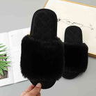 Faux Fur Open Toe Slippers - Guy Christopher