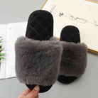 Faux Fur Open Toe Slippers - Guy Christopher