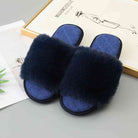 Faux Fur Open Toe Slippers - Guy Christopher