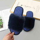 Faux Fur Open Toe Slippers - Guy Christopher