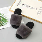 Faux Fur Open Toe Slippers - Guy Christopher