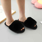 Faux Fur Open Toe Slippers - Guy Christopher