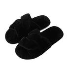 Faux Fur Twisted Strap Slippers - Guy Christopher