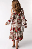 Floral Cold-Shoulder Ruffled Dress - Guy Christopher