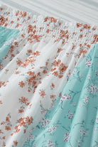 Floral Color Block Smocked Waist Maxi Skirt - Guy Christopher