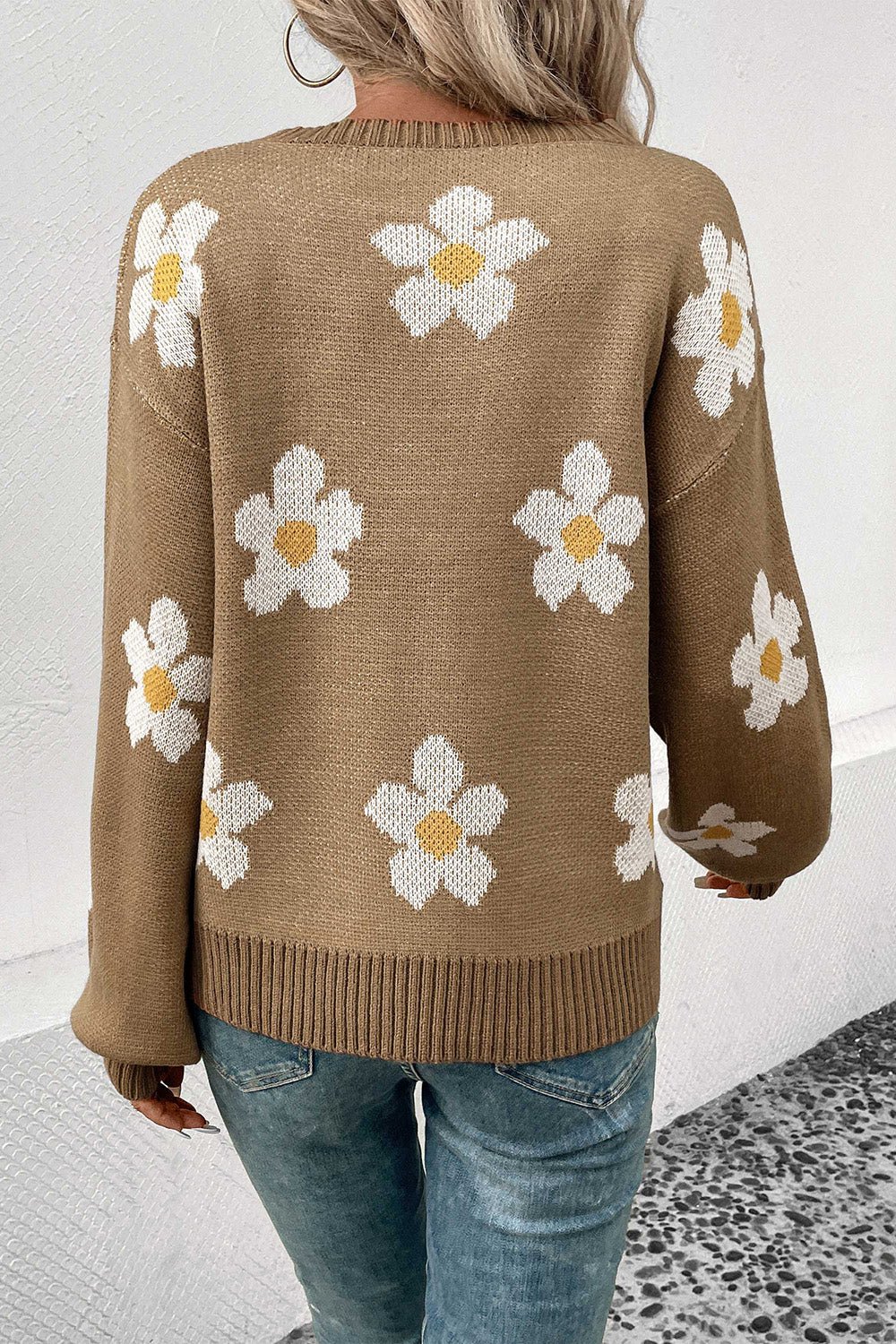 Floral Dropped Shoulder Sweater - Guy Christopher