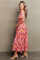 Floral Off-Shoulder Frill Trim Maxi Dress - Guy Christopher